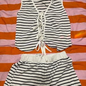 Striped Black and White Set